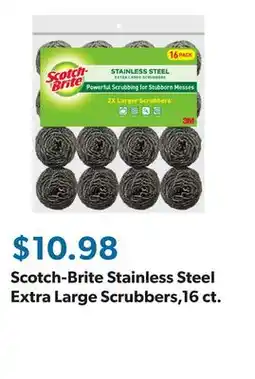 Sam's Club Scotch-Brite Stainless Steel Extra Large Scrubbers,16 ct offer