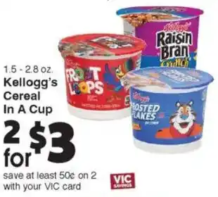 Harris Teeter Kellogg's Cereal In A Cup offer