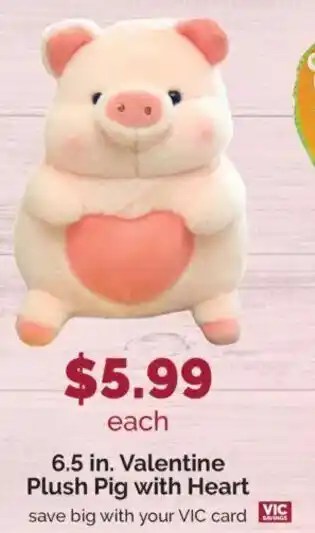 Harris Teeter Valentine Plush Pig with Heart offer