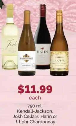 Harris Teeter Kendall-Jackson, Josh Cellars, Hahn or J. Lohr Chardonnay offer