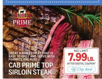 Kings Food Markets CAB PRIME TOP SIRLOIN STEAK offer