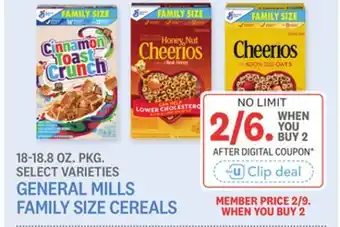 Kings Food Markets GENERAL MILLS FAMILY SIZE CEREALS offer