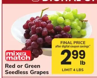 ACME Red or Green Seedless Grapes offer