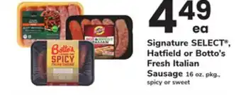 ACME Signature SELECT , Hatfield or Botto's Fresh Italian Sausage offer