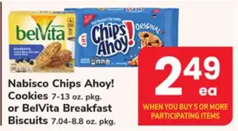 ACME Nabisco Chips Ahoy! Cookies 7-13 oz. pkg. or BelVita Breakfast Biscuits 7.04-8.8 oz. pkg offer