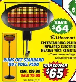 Big 5 Lifesmart Freestanding Patio Infrared Heater with Remote offer