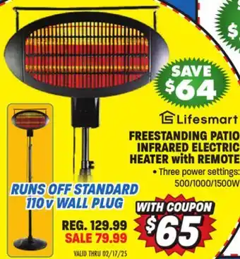 Big 5 Lifesmart Freestanding Patio Infrared Heater with Remote offer