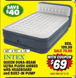 Big 5 Intex Queen 18 Dura-Beam Ultra Plush Airbed with Headboard and Built-In Pump offer