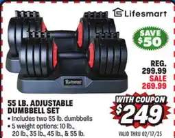 Big 5 Lifesmart 55 Lb. Adjustable Dumbbell Set offer