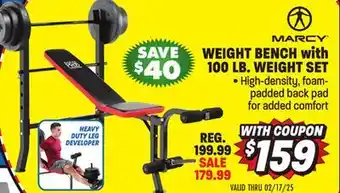 Big 5 Marcy Pro Weight Bench with 100-lb. Weight Set offer