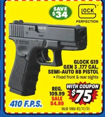 Big 5 Umarex Glock G19 Gen 3 .177 Caliber Semi-Auto BB Pistol offer