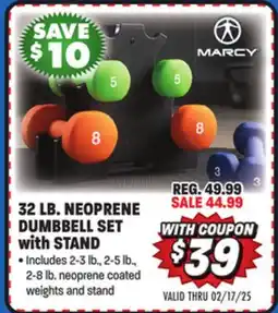 Big 5 Marcy 32 lb. Neoprene Dumbbell Set with Stand offer
