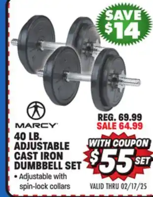 Big 5 Marcy 40-lb. Adjustable Cast Iron Dumbbell Set offer