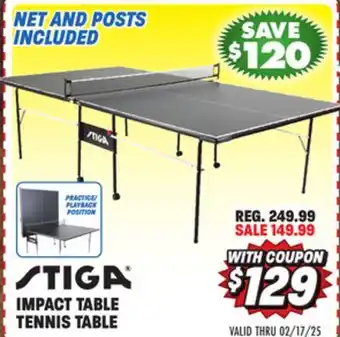 Big 5 Stiga Impact Indoor Table Tennis Table offer