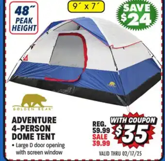 Big 5 Golden Bear Adventure 4-Person Dome Tent offer