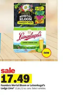 Meijer Founders Mortal Bloom or Leinenkugel's Lodge Lime offer