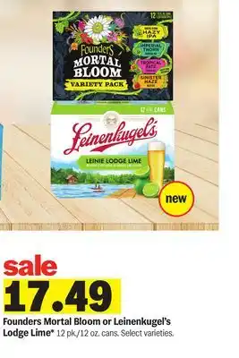 Meijer Founders Mortal Bloom or Leinenkugel's Lodge Lime offer