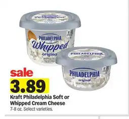 Meijer Kraft Philadelphia Soft or Whipped Cream Cheese offer