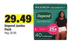 Meijer Depend Jumbo Pack offer