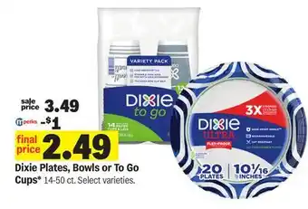 Meijer Dixie Plates, Bowls or To Go Cups offer