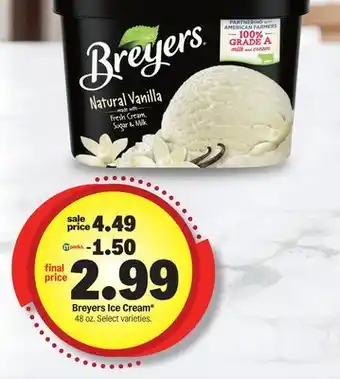 Meijer Breyers Ice Cream offer