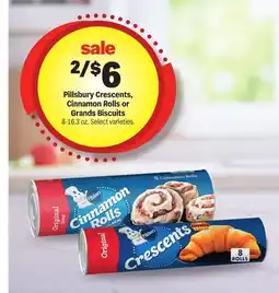 Meijer Pillsbury Crescents, Cinnamon Rolls or Grands Biscuits offer