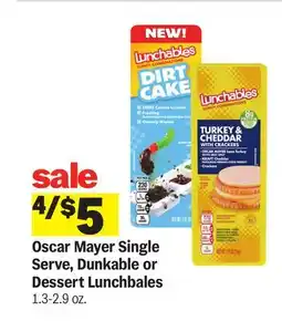 Meijer Oscar Mayer Single Serve, Dunkable or Dessert Lunchbales offer