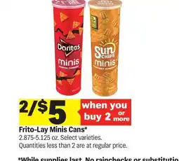 Meijer Frito-Lay Minis Cans offer