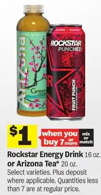 Meijer Rockstar Energy Drink 16 oz. or Arizona Tea* 20 oz offer