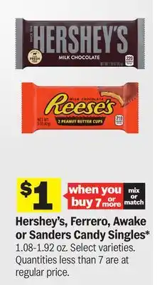 Meijer Hershey's, Ferrero, Awake or Sanders Candy Singles offer