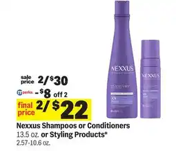 Meijer Nexxus Shampoos or Conditioners 13.5 oz. or Styling Products offer