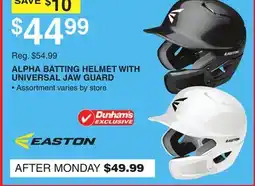Dunham's Sports ALPHA BATTING HELMET WITH UNIVERSAL JAW GUARD offer