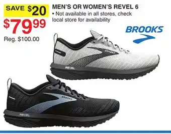 Dunham's Sports BROOKS MEN'S OR WOMEN'S REVEL 6 offer