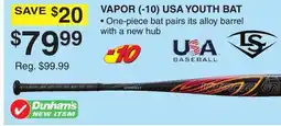 Dunham's Sports VAPOR (-10) USA YOUTH BAT offer