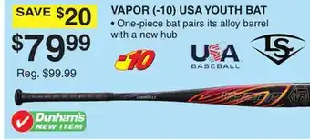 Dunham's Sports VAPOR (-10) USA YOUTH BAT offer