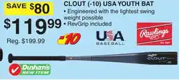 Dunham's Sports CLOUT (-10) USA YOUTH BAT offer