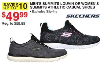 Dunham's Sports SKECHERS MEN'S SUMMITS LOUVIN OR WOMEN'S SUMMITS ATHLETIC CASUAL SHOES offer