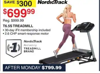 Dunham's Sports NORDICTRACK T6.5S TREADMILL offer