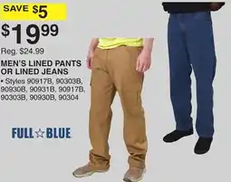 Dunham's Sports MEN'S LINED PANTS OR LINED JEANS offer