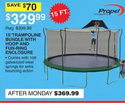 Dunham's Sports 15' TRAMPOLINE BUNDLE WITH HOOP AND FUN-RING ENCLOSURE offer