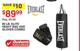 Dunham's Sports 80 LB. ELITE HEAVY BAG AND GLOVES COMBO offer