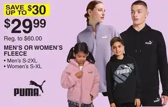 Dunham's Sports PUMA MEN'S OR WOMEN'S FLEECE offer