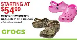 Dunham's Sports MEN'S OR WOMEN'S CLASSIC PRINT CLOGS offer