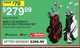 Dunham's Sports MEN'S OR WOMEN'S EX750 GOLF PACKAGE SET offer