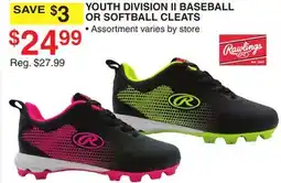 Dunham's Sports YOUTH DIVISION II BASEBALL OR SOFTBALL CLEATS offer