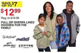 Dunham's Sports FULL ZIP SHERPA LINED HOODIES FOR THE FAMILY offer