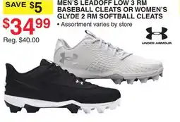 Dunham's Sports MEN'S LEADOFF LOW 3 RM BASEBALL CLEATS OR WOMEN'S GLYDE 2 RM SOFTBALL CLEATS offer