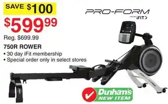 Dunham's Sports 750R ROWER offer