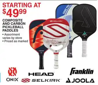 Dunham's Sports COMPOSITE AND CARBON PICKLEBALL PADDLES offer