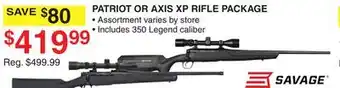 Dunham's Sports PATRIOT OR AXIS XP RIFLE PACKAGE offer